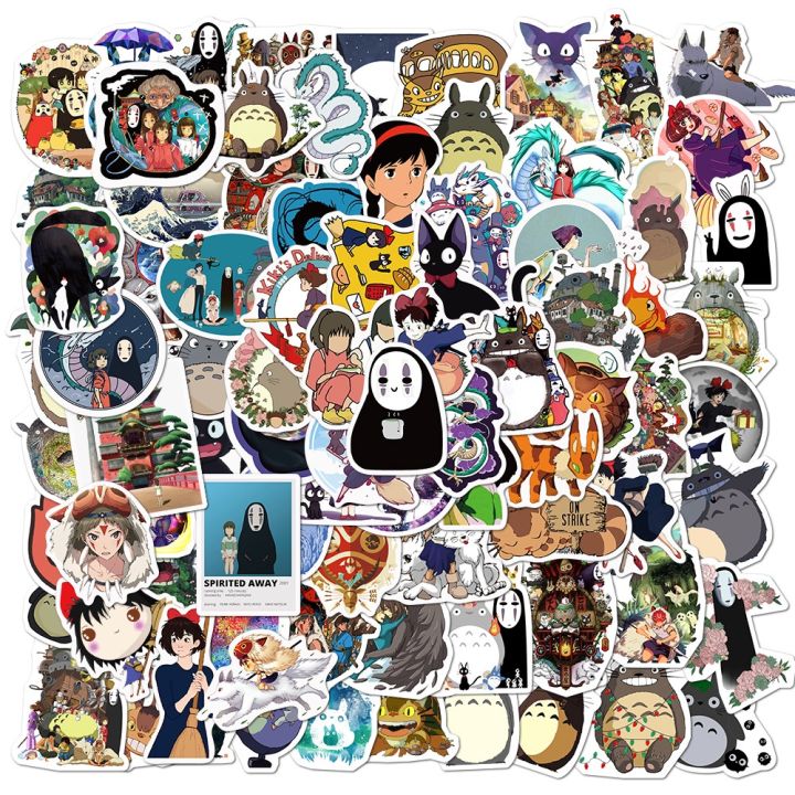 100/50Pcs Japanese Anime Stickers Ghibli Hayao Miyazaki Totoro Spirited ...