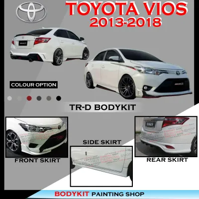 TOYOTA VIOS NCP150 2013-2018 TRD TR-D FULLSET SKIRTING (FRONT SKIRT SIDE SKIRT REAR SKIRT) PU GETAH BODYKIT