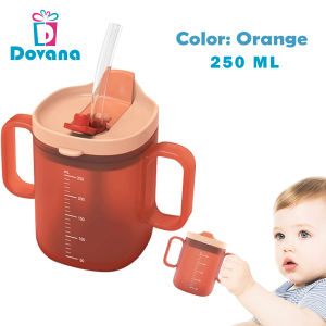 Gelas Training Minum Anak 2in1 Duckbill Straw Cup Drinking Glass Kids Cup Cangkir Sedotan Dovana