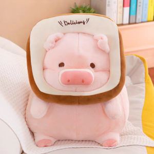 Lulu Pig in Bread in Apron Sit and Lying Mode Stuffed Toys 25cm 36cm 40cm 45cm 55cm 60cm