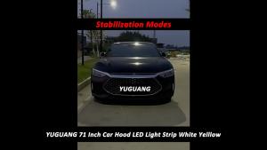 YUGUANG 70 Inch LED Hood Light Strip Hood LED Light Strip with Amber Turn Signal Lights Waterproof Flexible White Dynamic Scan Start Up Hoodbeam Kit for Car Truck SUV