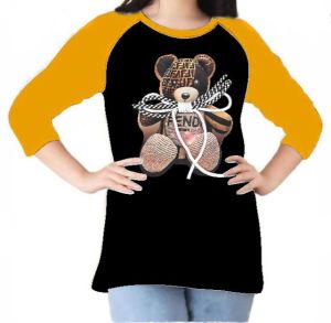 Kaos Wanita Lengan 3/4 / Kaos atasan Sablon bear tali sepatu DTF / Kaos Cewek/ Kaos Oblong/ Kaos BajuTshirt Atasan\ Kaos RaglanLengan 3/4 / Baju Tshirt/ Baju Oblong/ Kaos Raglan/ Baju Raglan