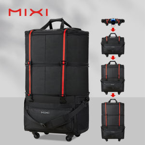 Mixi Foldable Travel Bag Hand Carry Duffel Bag with Wheels Expandable Rolling Travel Bag Waterproof Luggage Bag M3015