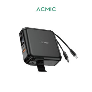 [รับประกัน 2 ปี] ACMIC A15 พาวเวอร์แบงค์ชาร์จเร็ว ความจุ 15000mAh แถมสายคล้องในกล่อง PD20W Powerbank มีสาย Type-c และ L-cable มาพร้อมขาปลั๊กในตัว