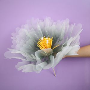 OKKFINE 40/50cm Artificial Peony Flower Layered Fluffy Petals Outdoor Fake Flowers Silk Large Flower Head Floor Display