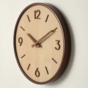 Sacesr Modern Wooden Silent Art Wall Clocks Simple Wood Grain Bedroom Clocks Luxury Multifunctional Entrance Hall Home Accessories Z4K2H