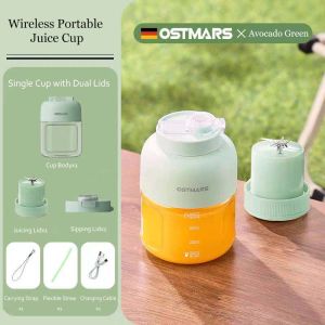 B.G.B Juice Blender Portable with a StrawJuice Blender Bottle Electric Blender Wireless Mini Fruit Juicer Juice Blender Cup Ice Rechargeable Crusher Cup 榨汁杯 果汁机小型