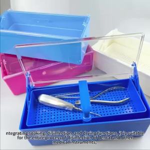 1pc Dental Instrument Sterilization with Lid Lift Basket Plastic Soaking Tray Sterilization Dental Tool Storage Organizer2026