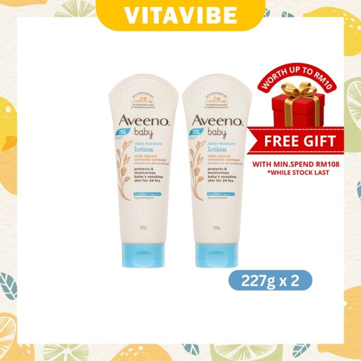 🌟 Discount☆Aveeno Baby Daily Moisture Lotion (227g X 2 Units) 🌟🌟 | Lazada