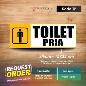 STIKER TOILET PRIA + LAMINASI KODE TP KUNING