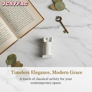 JCSYFAC Hy Lạp cột tượng bệ Roman trụ cột người giữ ngọn nến nhựa bức tượng điêu khắc cho phòng khách Bảng trang trí nội thất phong cách cổ