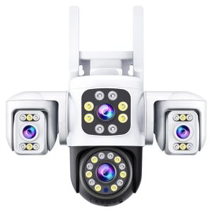 V380 PRO × YOOSEE Cctv Camera 6MP 3 Lens 3 Screens Outdoor Waterproof IP66 Connect Cellphone CCTV With Audio And Speaker Wireless Wifi Connect 360 Home IP Security Cameras HD 1080P Night Vision With Alarm Sensor Smart Camera CCTV