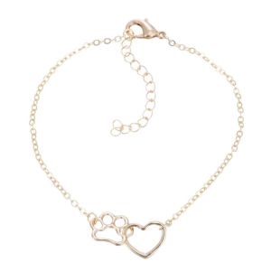 GENENIC Light Luxury Love Dog Seal Bracelet Simple Thin Friendship Bracelet Creative Lovers Dog Claw  Foot Chain Gifts