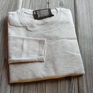 Kaos Polos Lengan Panjang Inner Basictee // Rib Salur Rajut Katun Wafer LD 98-100
