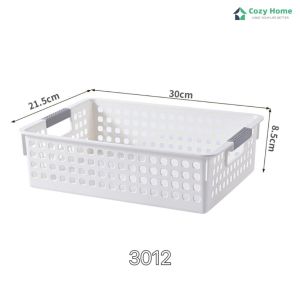 Multipurpose Plastic Storage Basket Organizer Home Kitchen Bathroom Bedroom Office Shelf Cabinet Holder Container