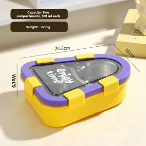 ✨Hot✨Dopamine 304 stainless steel light food lunch box with compartments comes with fork and spoon