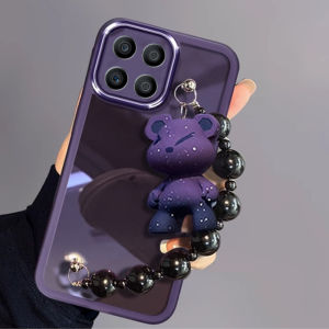 Phone Case Honor X6C Built-in Lens Film Casing with Doll Bracelet Lens Protection Shockproof Soft Cover HonorX6C