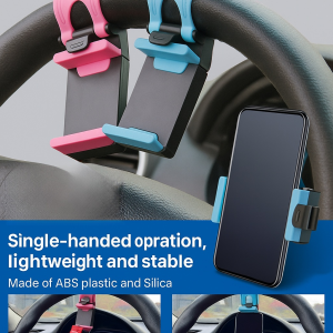 Universal Adjustable Steering Wheel Phone Holder Clip On Anti Slip Secure Car Mount Easy Installation