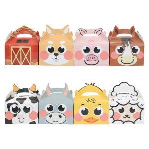 24PCS Farm Animal Theme Kids Birthday Decorations Supplies Party Favor Boxes Barnyard Happy Treat Boxes Candy Goodies Gift Box2026