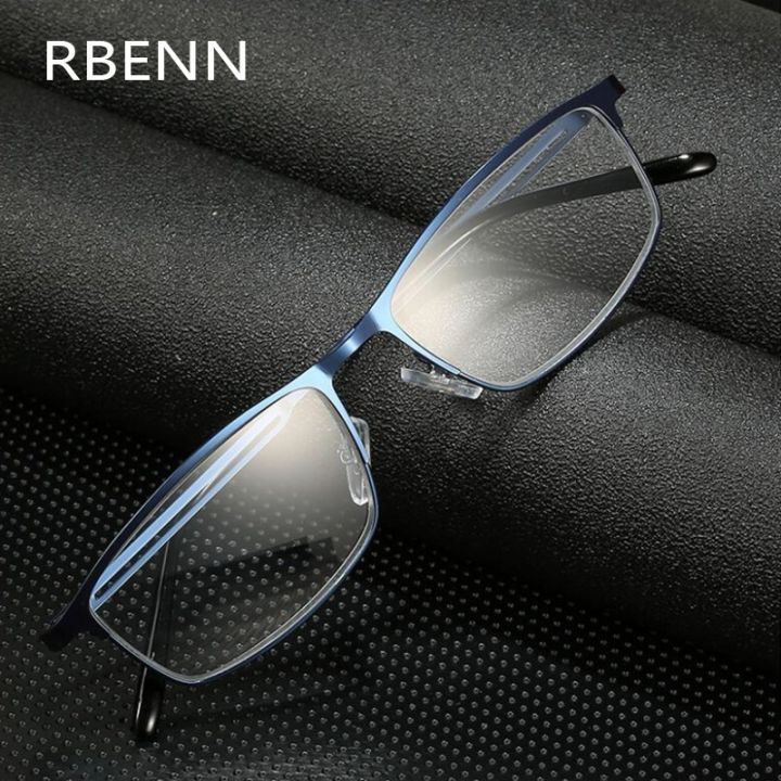 Rbenn Mens Stainless Reading Glasses Full Frame Business Presbyopic Optical Readers 050 075 1 0981