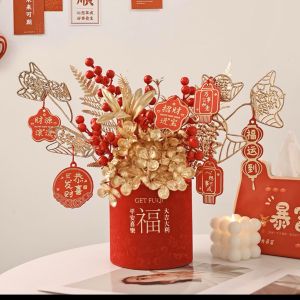 CHẬU NHUNG ĐỎ ĐÀO ĐÔNG TRANG TRÍ TẾT - HANDMADE NHIỀU MẪU QT966