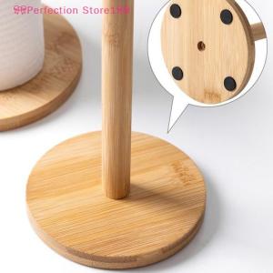🎀Perfection Store1🎀 Kitchen Wooden Roll Paper Towel Holder Bathroom Tissue Vertical Stand Disposable Paper Pot Kitchen Toilet Storage Accessories