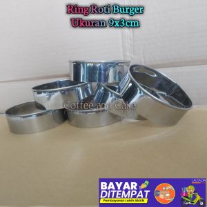 Cetakan roti burgerring roti bulat 9cm isi 6pcs