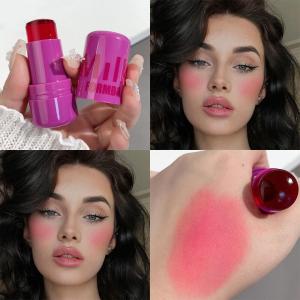 Andy Goods Shop I Angel 3-in-1 Milk Jelly Tint Facial Blusher Wand Moisturized Long Lasting Matte Rouge Cheek Contour Lipstick Sticker Beauty Makeup.