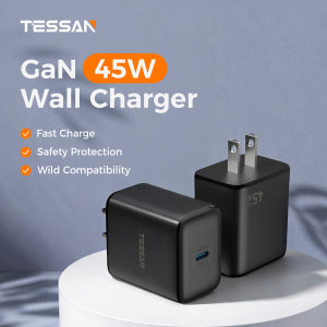TESSAN 45W GaN Fast Charger Type C for SAMSUNG s25 Ultra A35 A55 Z Flip5 S24 S23 Ultra iPhone 17 16 15 14 pro max PD Charger Support SAMSUNG Huawei xiaomi One Plus