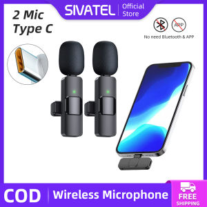 Wireless Lavalier Microphone untuk Type-C/Lighting -Untuk Wawancara/Podcast video/Vlog YouTube