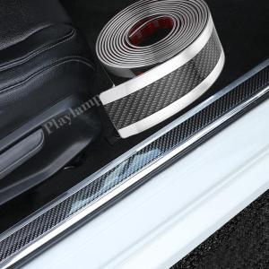 Carbon Fiber Rubber Soft Black Bumper Strip Door Sill Protector Edge Guard Car Stickers Car Styling Accessories