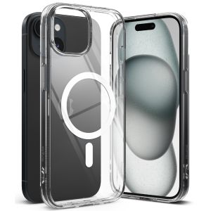 RINGKE® FUSION MAGNETIC Compatible iPhone 15 Plus/ 15 Crystal Clear Back Shockproof Compatible w/MagSafe Case Cover Casi