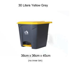 Plastic Commercial Dustbin Big Volume With Foot Pedal Kitchen Trash Can Grey Dustbin Tong Sampah Dapur Besar 30L 80L