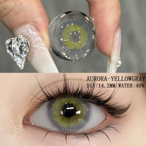 【COD】 AURORA Brown 1Sepasang Lensa Kontak Warna Lensa Warna Diameter 14.2 MM Softlens Lensa Kontak Gradien/Minus(0.00) Contact Lens Tahunan