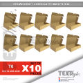 Textstyle T4 T5 T6 T-Mailer Box Corrugated Mailer Brown Kraft Box Packaging Shipping box Gift Box  - Set of 10. 