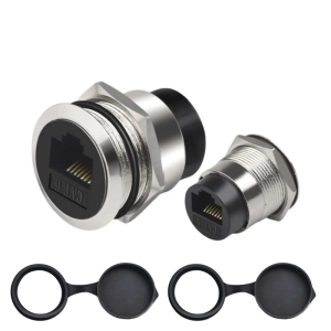 แผงป้องกัน RJ45ตัวเชื่อมยกสูงอีเธอร์เน็ตผ่านช่องเสียบ CAT6อะแดปเตอร์ตัวเมียเป็นฝากั้นตัวเมีย