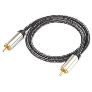 Cáp đồng trục kỹ thuật số đầu đực RCA để đầu đực RCA Cáp loa siêu trầm Nylon Braid Cáp Video RCA cho loa siêu trầm rạp hát tại nhà