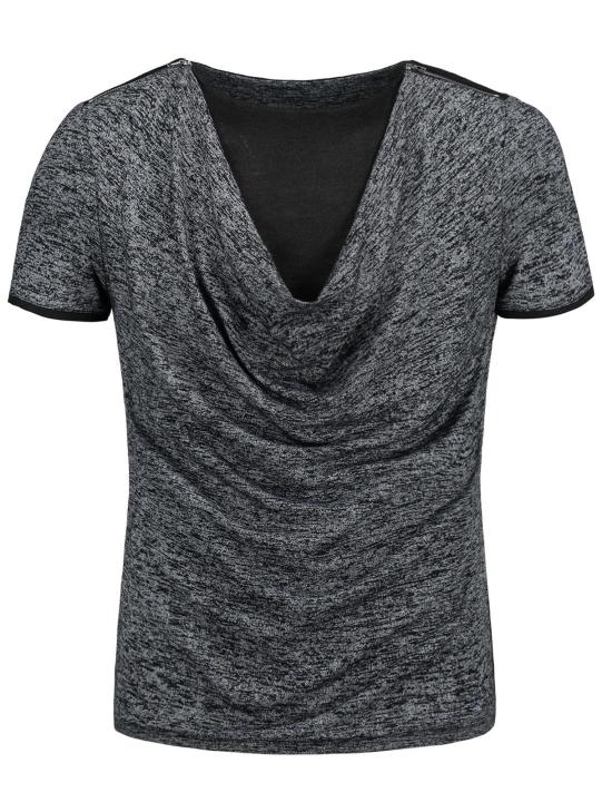 Marled Cowl Neck T-shirt
