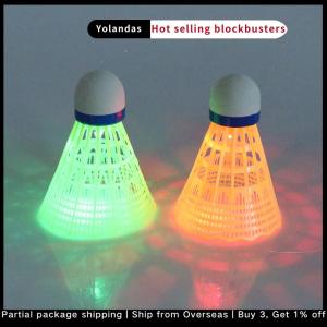 [Yolandas] 1Pcs Lighting Badminton Head LED Luminous Colorful Goose Feather Shuttlecock Outdoor Entertainment Night Training Ball