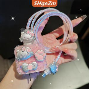 [COD] SHgeZm Dễ Thương Hello Kitty Sạc Cáp Dữ Liệu Trường Hợp Đối Với Apple iPhone 20W Sạc Trường Hợp Bảo Vệ Bìa Quanh Co Kit Chống-Phá vỡ Bảo Vệ