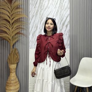 SHINE FASHION - YAYA OUTER TALI PITA / OUTER RUFFLE KOREAN STYLE / COQUETTE OUTER -PN