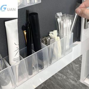 [COD] GUAN กล่องใส่ของแบบเจาะติดผนัง3ช่องคลิปหนีบคิ้วกรรไกรแปรงดินสอเขียนคิ้วลิปสติกอุปกรณ์จัดเก็บของชิ้นเล็กๆ