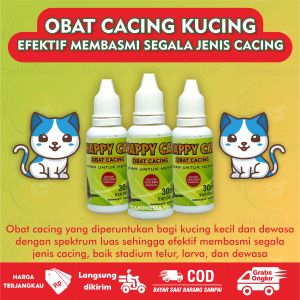 Obat cacing kucing ampuh basmi cacing dalam kitten kucing mengatasi gangguan pencernaan 60ml