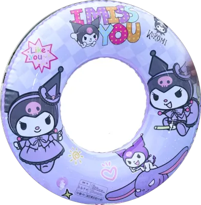 Kuromi Cartoon Inflatable Swimming Ring Thickened PVC Material for Kids Childrens Gift