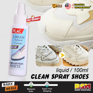 100ml PLAC Magic Shoe Cleaning Spray Shoes Whitening Polish Cleaning Yellow Decomantation / Pengilat Pemutih Kasut