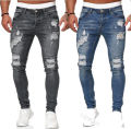 Man Denim Jeans Maong Tattered Pants Lalaki Regular Jeans Ripped Pants. 