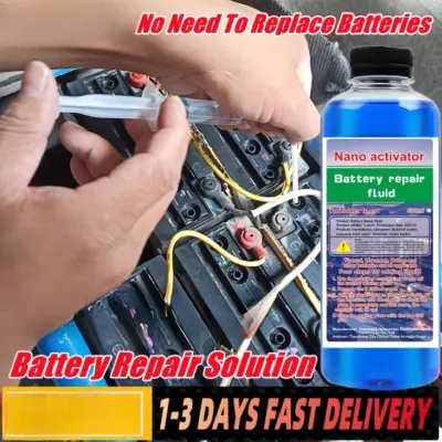 Tidak perlu mengganti baterai cairan perbaikan baterai 500ML Perbaikan baterai tanpa alat tingkat perbaikan hingga 99% Cocok untuk aki mobil dan aki motor(cairan perbaikan aki solusi perbaikan baterai cairan baterai solusi air)