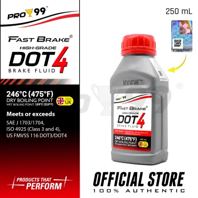 PRO-99 FastBrake DOT4 High-Grade Brake Fluid 200/250 ml – Premium Brake & Clutch Fluid for Cars & Motorcycles PBF4-8190-25K