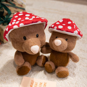 Kawaii Mole Plush Toy Mole Wearing A Mushroom Hat Plush Doll Funny Cat Plush Toy Soft Stuffed Cartoon Toy Kid Birthday Xmas Gift2026
