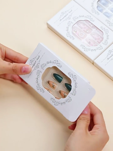 24 Pcs Artificial Nails False Nails with Nails File Leopard Print Press On Nails Long Coffin Full Cover Stick on Nails